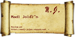 Madl Jolán névjegykártya